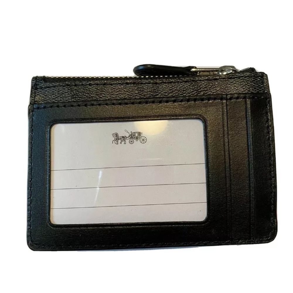 Coach Wallet Small Card Case Black SignatureCanvas - Picture 3 of 4